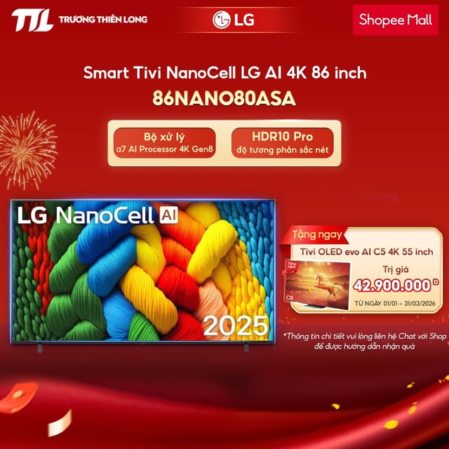 86NANO80ASA - Smart Tivi NanoCell LG AI 4K 86 inch 86NANO80ASA - Ảnh 7