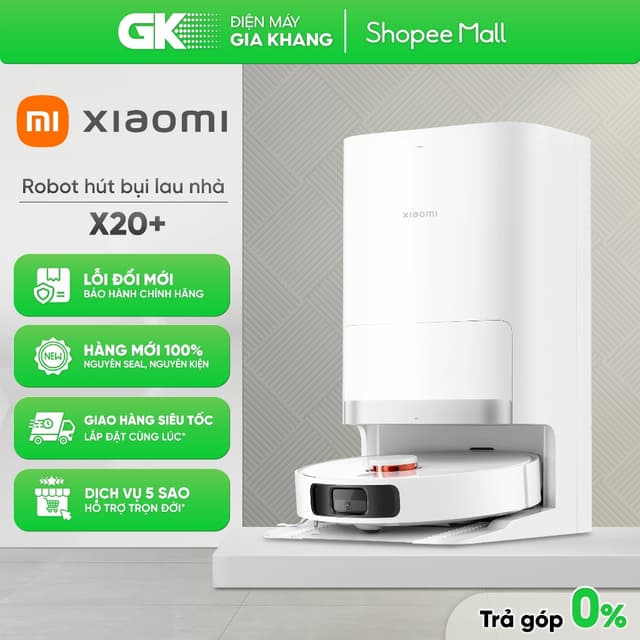 Robot Hút Bụi Lau Nhà Tự Giặt Giẻ Xiaomi 75W X20+ [Toàn Quốc] - Ảnh 6