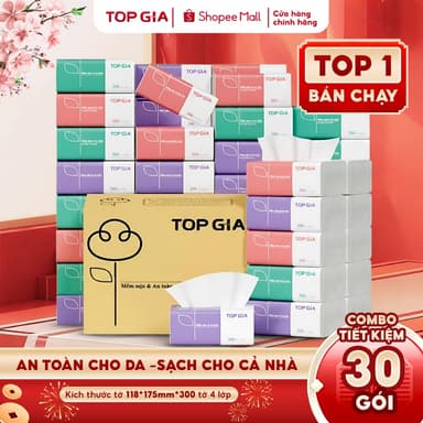 So sánh giá Giấy ăn rút Top Gia, thùng 30 gói/16 gói/46 gói 4 lớp cao cấp tiện lợi rẻ nhất?