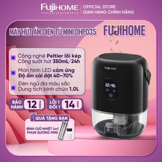Máy hút ẩm mini Fujihome DHP035 Công Nghệ Peltiercho tủ quần áo, tủ giày dép, túi xách chống ẩm mốc - Ảnh 4