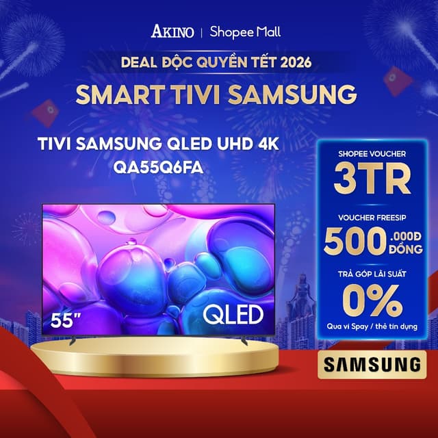 QA55Q6FA - Smart Tivi QLED Samsung 4K 55 inch - Ảnh 1