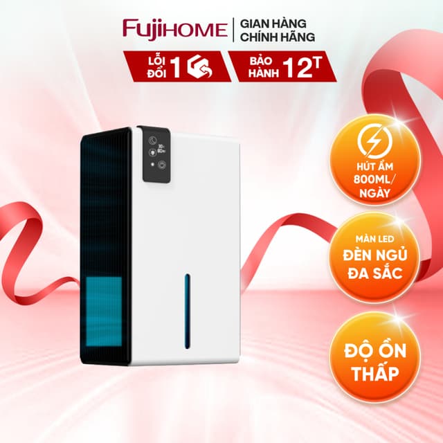 Máy hút ẩm mini nhập khẩu FUJIHOME DHP23-MINI công suất hút 800ml/ ngày đèn ngủ đa sắc - Ảnh 6
