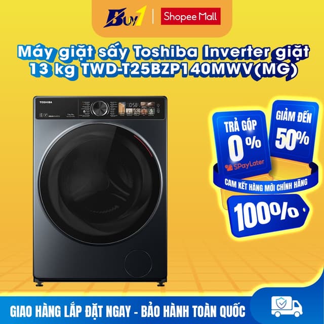TWD-T25BZP140MWV(MG) - Máy giặt sấy Toshiba Inverter giặt 13/8 kg TWD-T25BZP140MWV(MG) - Hàng chính hãng - Ảnh 12