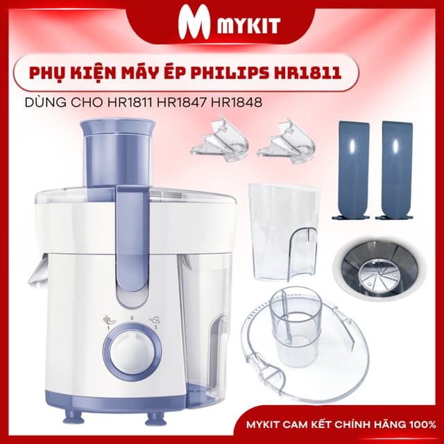 Phụ kiện Máy ép trái cây Philips HR1811 HR1847 HR1848 dao, ly đựng nước, mô tơ, thanh đẩy - Ảnh 7