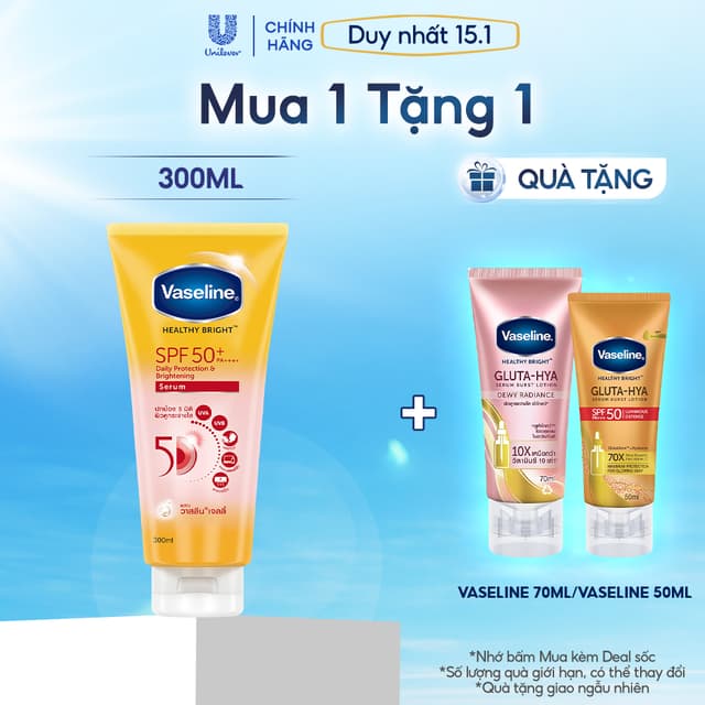 Chống nắng cơ thể Vaseline 50x bảo vệ da với SPF 50+ PA++++ giúp da sáng hơn gấp 2X 300ml - Ảnh 8