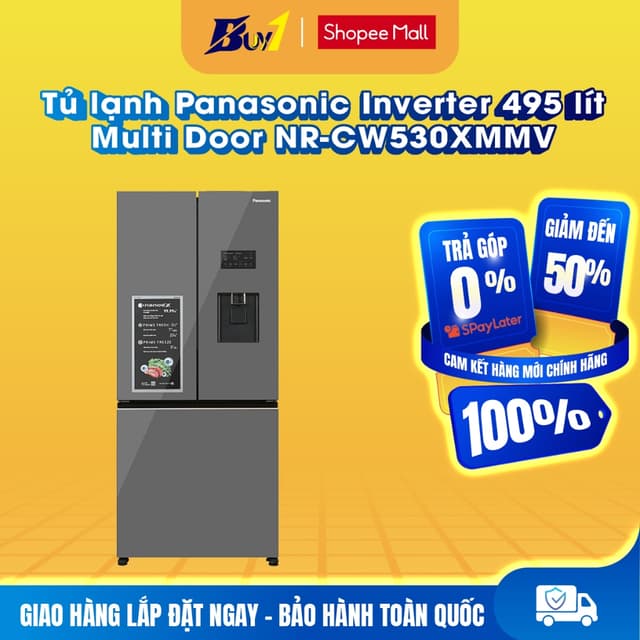 NR-CW530XMMV - Tủ lạnh Panasonic Inverter 495 lít Multi Door PRIME+ Edition NR-CW530XMMV - Hàng chính hãng - Ảnh 2