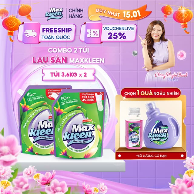 Combo 2 Túi Nước Lau Sàn MaxKleen hương Ban mai thanh mát 3.6kg - Ảnh 4
