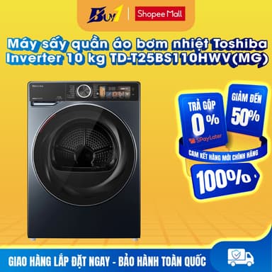 So sánh giá TD-T25BS110HWV(MG) - Máy sấy quần áo bơm nhiệt Toshiba Inverter 10 kg TD-T25BS110HWV(MG) - Hàng chính hãng rẻ nhất?