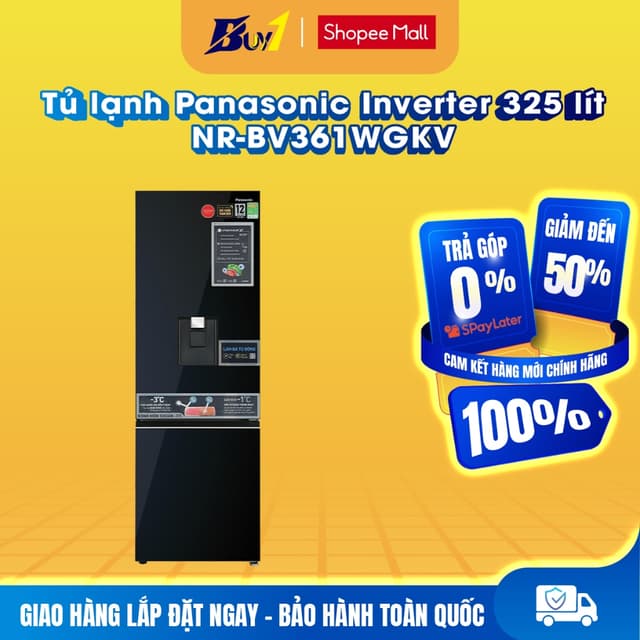 NR-BV361WGKV - Tủ lạnh Panasonic Inverter 325 lít NR-BV361WGKV - Hàng chính hãng - Ảnh 2