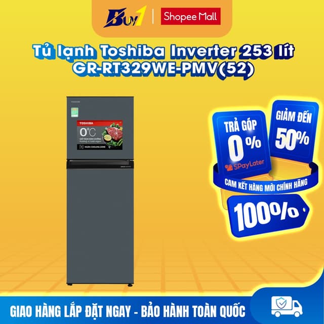 GR-RT329WE-PMV(52) - Tủ lạnh Toshiba Inverter 253 lít GR-RT329WE-PMV(52) - Hàng chính hãng - Ảnh 8