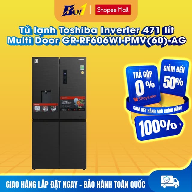 GR-RF606WI-PMV(60)-AG - Tủ lạnh Toshiba Inverter 471 lít Multi Door GR-RF606WI-PMV(60)-AG - Hàng chính hãng - Ảnh 2