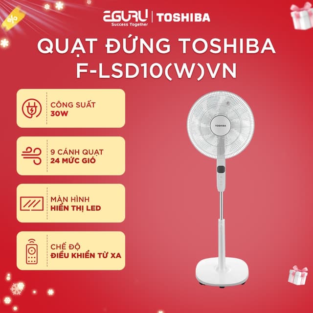 [KOL/KOC] Quạt Cây Đứng Toshiba F-LSA10(H/K) | F-LSD10(H/W)VN 50W  - 5 Cánh - BH Chính Hãng 12 Tháng - Ảnh 1