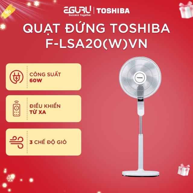 [KOL/KOC] Quạt Cây Đứng Toshiba F-LSA20(W)VN | F-LSA20(H)VN 60W Điều Khiển Từ Xa - 5 cánh - BH Chính Hãng 12 Tháng - Ảnh 3