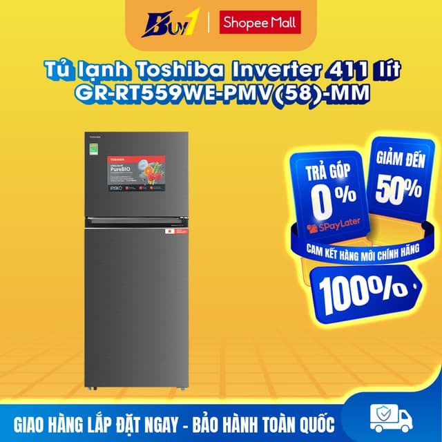 GR-RT559WE-PMV(58)-MM - Tủ lạnh Toshiba Inverter 411 lít GR-RT559WE-PMV(58)-MM - Hàng chính hãng - Ảnh 3