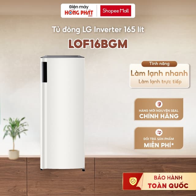 Tủ Đông LG Inverter LOF16BGM 165 Lít 1 Cửa Màu Be Tự Nhiên [GIAO TOÀN QUỐC] - Ảnh 11