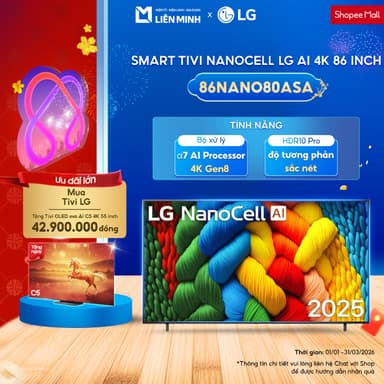 So sánh giá 86NANO80ASA 86 Inch | 75NANO80ASA 75 Inch - Smart Tivi NanoCell LG AI 4K - Bảo Hành Chính Hãng [SHIP 0Đ HCM] rẻ nhất?