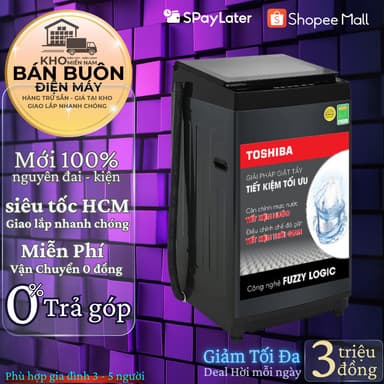 So sánh giá Máy Giặt Toshiba AW-M905BV(MK) – 8 Kg, Cửa Trên, Giặt Sạch Êm Ái, Công Nghệ Fuzzy Logic rẻ nhất?