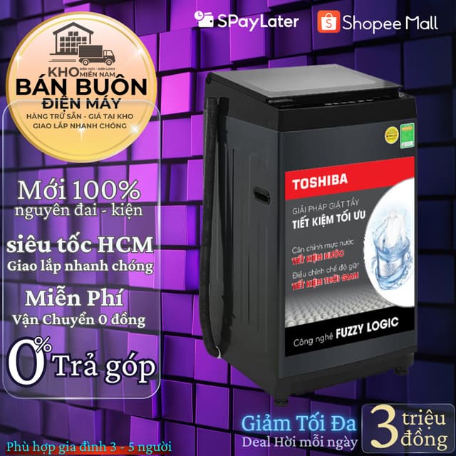 Máy Giặt Toshiba AW-M905BV(MK) – 8 Kg, Cửa Trên, Giặt Sạch Êm Ái, Công Nghệ Fuzzy Logic - Ảnh 12