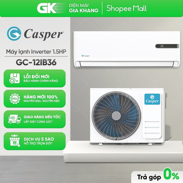 GC-12IB36 [1.5HP] GC-09IB36 [1 HP]  Điều Hòa / Máy Lạnh Inverter Casper [Toàn Quốc] - Ảnh 8