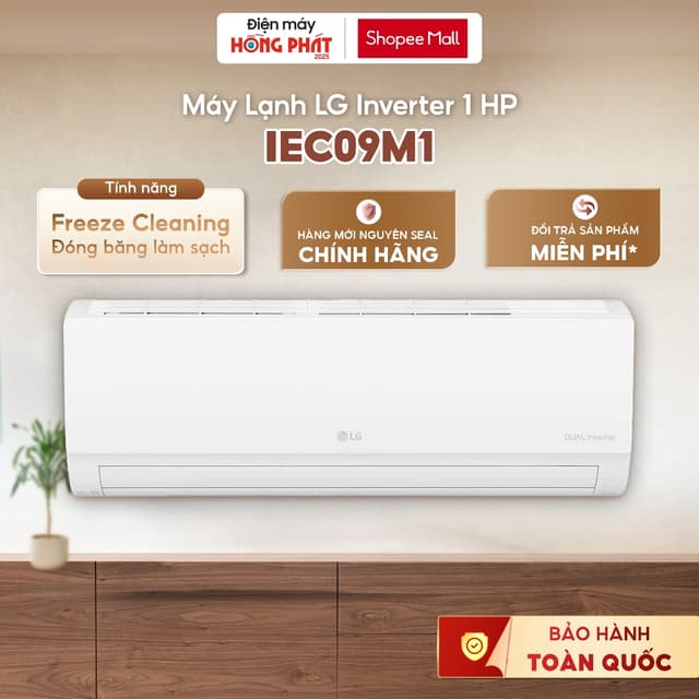 Máy Lạnh Lg Inverter 1 Hp IEC09M1 - Điều Hòa 1 Chiều - Tiết Kiệm Điện [Giao-Lắp HCM] - Ảnh 4