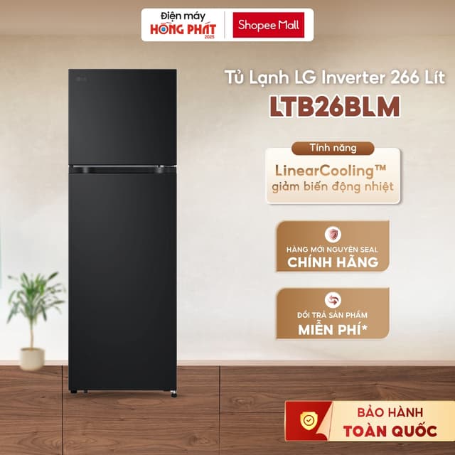 [GIAO TOÀN QUỐC] - Tủ lạnh LG Inverter 266 Lít LTB26BLM - Ngăn Đá Trên - Luồng Khí Lạnh Đa Chiều Multi Air Flow - Ảnh 8