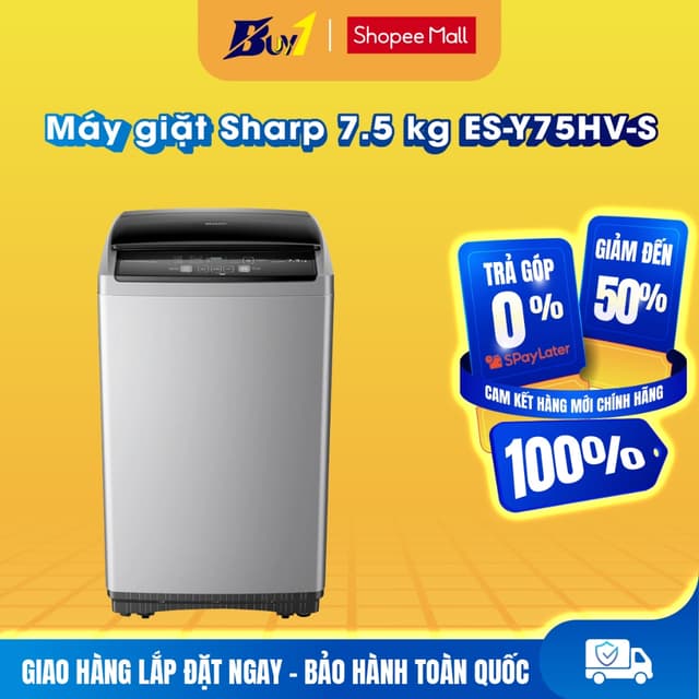 ES-Y75HV-S - Máy giặt Sharp 7.5 kg ES-Y75HV-S - Hàng chính hãng - Ảnh 6