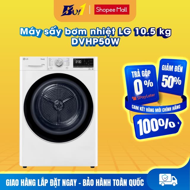 DVHP50W - Máy sấy bơm nhiệt LG 10.5 kg DVHP50W - Hàng chính hãng - Ảnh 4