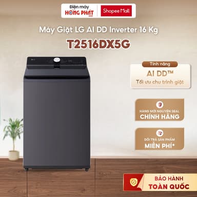 So sánh giá [GIAO TOÀN QUỐC] Máy Giặt LG AI DD Inverter 16 Kg T2516DX5G - Máy Giặt Lồng Đứng  Màu Đen Graphite rẻ nhất?