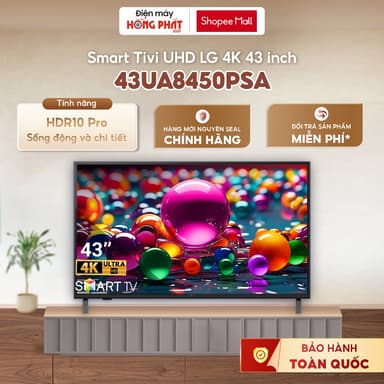 So sánh giá [GIAO TOÀN QUỐC] Smart Tivi LG 4K UHD AI UA8450 43 Inch 43UA8450PSA rẻ nhất?