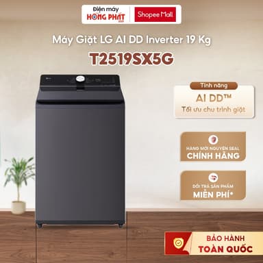 So sánh giá [GIAO TOÀN QUỐC] Máy Giặt LG AI DD Inverter 19 Kg T2519SX5G - Công Nghệ Giặt Hơi Nước Steam - Turbowash rẻ nhất?
