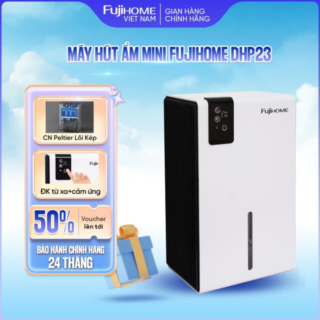 Máy hút ẩm công nghệ Peltier Lõi Kép 800ml/ ngày Fujihome DHP23-MINI, điều khiển từ xa phòng ngủ, khách, tủ giày, túi - Ảnh 8