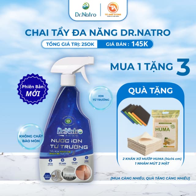 Tẩy đa năng Dr natro tẩy sạch mọi vết bẩn công nghệ ion từ trường 500ml - Tuanhstore - Ảnh 12