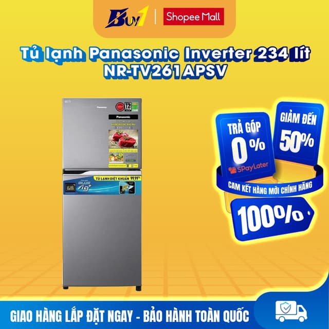 NR-TV261APSV - Tủ lạnh Panasonic Inverter 234 lít NR-TV261APSV - Hàng chính hãng - Ảnh 7