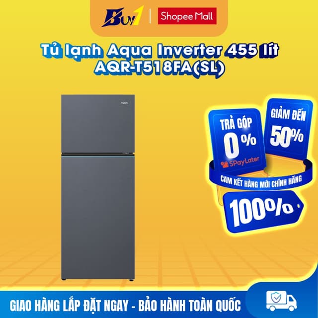 AQR-T518FA(SL) - Tủ lạnh Aqua Inverter 455 lít AQR-T518FA(SL) - Hàng chính hãng - Ảnh 9