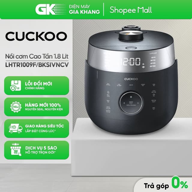 CRP-LHTR1009F - Nồi Cơm Áp Suất Cao Tần Cuckoo 1.8 Lít CRP-LHTR1009F/BKSIVNCV [Đen] | CRP-LHTR1009F/WHSIVNCV [Trắng] - Ảnh 8