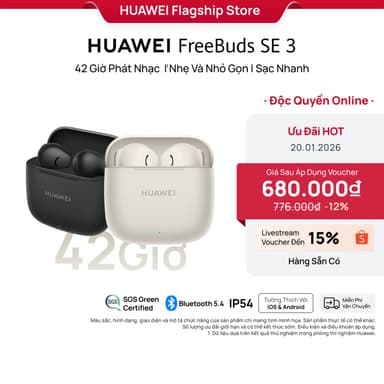 So sánh giá Tai Nghe Bluetooth HUAWEI FreeBuds SE 3 | 42 Giờ Phát Nhạc | Nhẹ Và Nhỏ Gọn | Sạc Nhanh rẻ nhất?