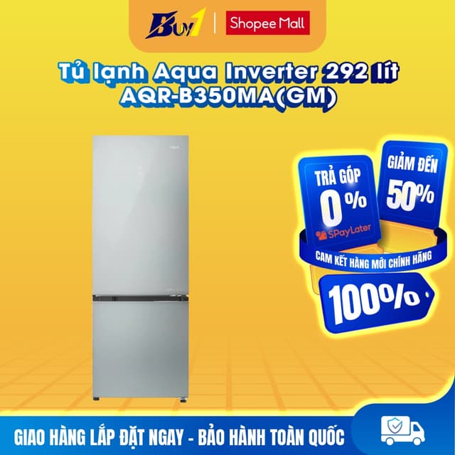 AQR-B350MA(GM) - Tủ lạnh Aqua Inverter 292 lít AQR-B350MA(GM) - Hàng chính hãng - Ảnh 2
