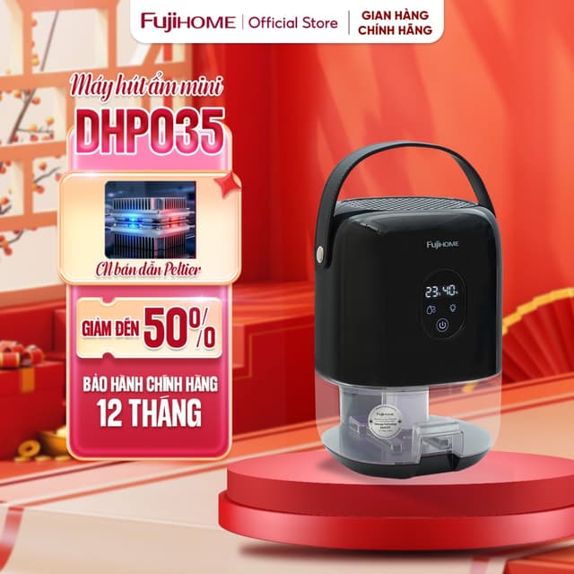 Máy hút ẩm mini để bàn FUJIHOME DHP035-MINI, máy hút hơi nước chống nồm ẩm phòng nhỏ tủ quần áo, tủ giày, sách - Ảnh 11