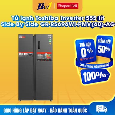 So sánh giá GR-RS696WI-PMV(60)-AG - Tủ lạnh Toshiba Inverter 555 lít Side By Side GR-RS696WI-PMV(60)-AG - Hàng chính hãng rẻ nhất?