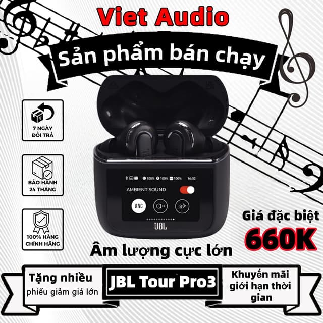 Tai nghe Bluetooth True Wireless JBL Tour Pro 3 (Bluetooth 5.3 |  IPX5 | Di động, Ngoài trời ) - Ảnh 3