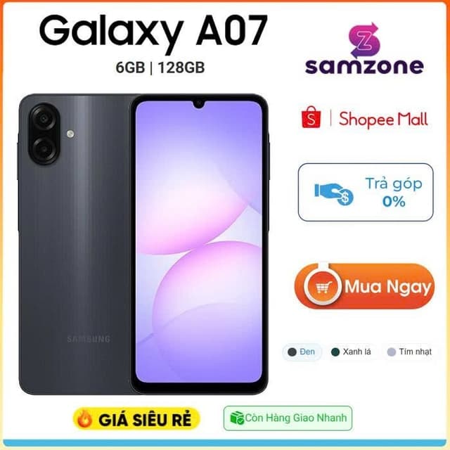 [ Kích Tháng 1 ] Điện thoại Samsung Galaxy A07 (6GB/128GB) Chính hãng - Ảnh 2