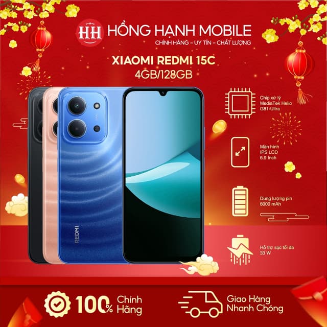 Điện Thoại Xiaomi Redmi 15C 4GB/128GB - Hàng Chính Hãng - Ảnh 1