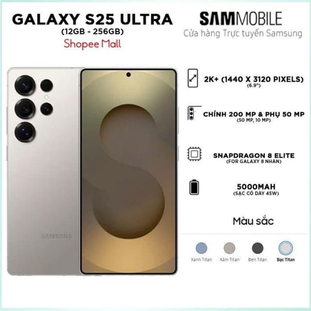 [ Kích T12 - GIAO NGAY ] Điện thoại Samsung Galaxy S25 Ultra 5G 12GB/256GB - Ảnh 5