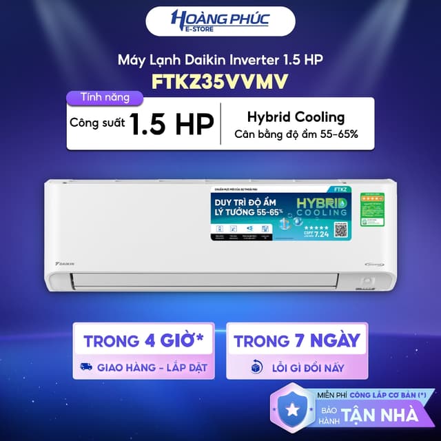 [MỚI 2025] Máy Lạnh | Điều Hoà DAIKIN 1.5 HP Inverter FTKZ35VVMV [TOÀN QUỐC](CHỈ GIAO - KHÔNG LẮP) - Ảnh 12
