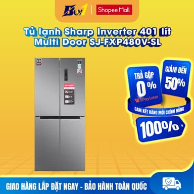 So sánh giá SJ-FXP480V-SL - Tủ lạnh Sharp Inverter 401 lít Multi Door SJ-FXP480V-SL - Hàng chính hãng rẻ nhất?