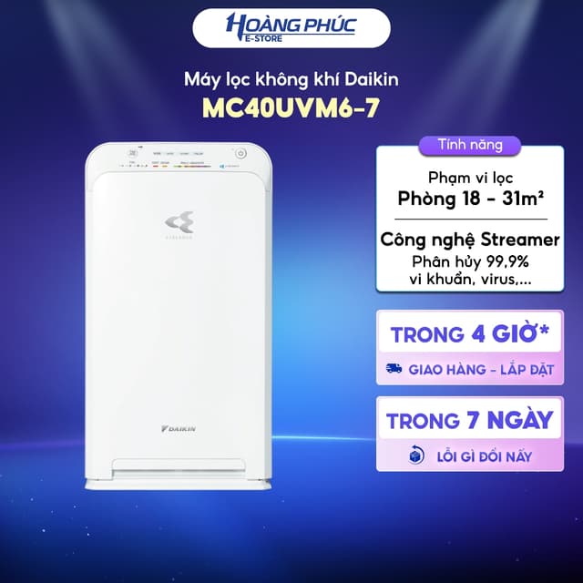 Máy Lọc Không Khí DAIKIN MC40UVM6-7 23W - Diện Tích Sử Dụng 31m2 {Toàn Quốc} - Ảnh 5