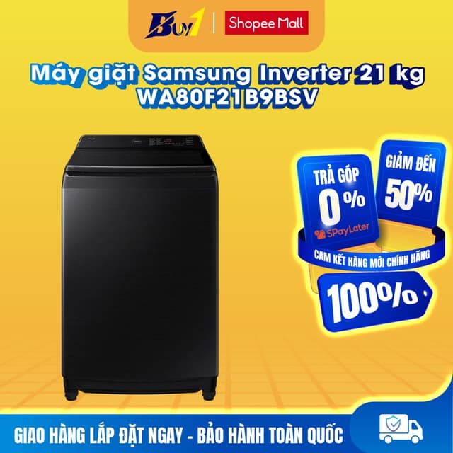 WA80F21B9BSV - Máy giặt Samsung Inverter 21 kg WA80F21B9BSV - Hàng chính hãng - Ảnh 2