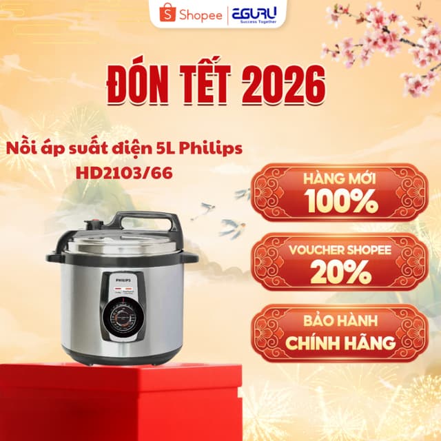 Nồi áp suất cơ PHILIPS HD2103 /66 5 Lít - Hàng Chính Hãng - Ảnh 4