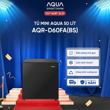 So sánh giá [SALE SỐC] Tủ lạnh Aqua 50 lít AQR-D60FA(BS) - Freeship toàn quốc - Bảo hành 2 năm - Mua trong livestream để có giá tốt rẻ nhất?