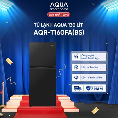 So sánh giá [ÁP MÃ HOÀN 320K XU] Tủ lạnh AQUA 130 lít ngăn đá trên AQR-T160FA(BS) - Freeship toàn quốc - Bảo hành chính hãng 2 năm rẻ nhất?